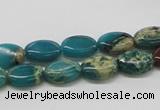 CDS16 16 inches 8*12mm oval dyed serpentine jasper beads wholesale