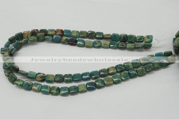 CDS20 16 inches 10*10mm square dyed serpentine jasper beads wholesale