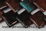 CDS220 15.5 inches 18*18mm diamond dyed serpentine jasper beads