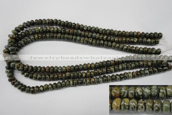 CDS225 15.5 inches 5*8mm rondelle dyed serpentine jasper beads