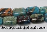 CDS23 16 inches 12*16mm rectangle dyed serpentine jasper beads wholesale