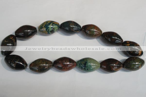 CDS256 15.5 inches 20*30mm rice dyed serpentine jasper beads