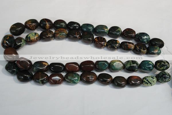 CDS258 15.5 inches 12*17mm nuggets dyed serpentine jasper beads