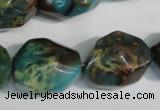 CDS260 15.5 inches 18*23mm faceted nuggets dyed serpentine jasper beads