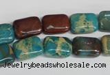 CDS264 15.5 inches 10*14mm rectangle dyed serpentine jasper beads