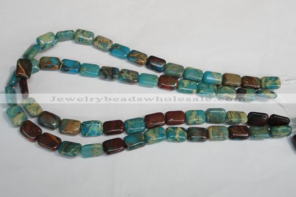 CDS264 15.5 inches 10*14mm rectangle dyed serpentine jasper beads