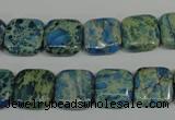 CDS270 15.5 inches 12*12mm square dyed serpentine jasper beads