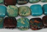 CDS39 15.5 inches 14*14mm square dyed serpentine jasper beads