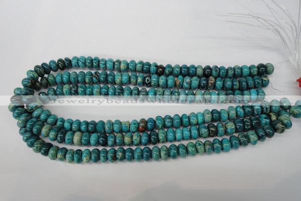 CDS45 15.5 inches 6*10mm rondelle dyed serpentine jasper beads