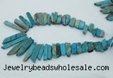 CDS500 Top drilled 8*20mm - 10*55mm sticks serpentine jasper beads