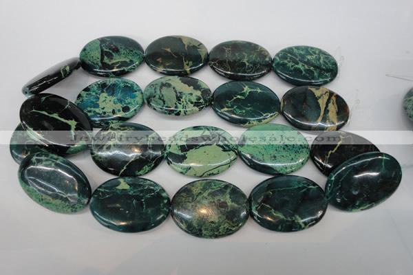 CDS51 15.5 inches 30*40mm oval dyed serpentine jasper beads