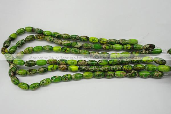 CDT145 15.5 inches 8*12mm rice dyed aqua terra jasper beads