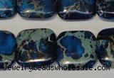 CDT241 15.5 inches 20*20mm square dyed aqua terra jasper beads