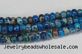 CDT274 15.5 inches 4*6mm rondelle dyed aqua terra jasper beads