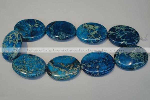 CDT320 15.5 inches 35*45mm oval dyed aqua terra jasper beads