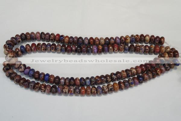 CDT371 15.5 inches 6*10mm rondelle dyed aqua terra jasper beads