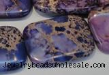 CDT442 15.5 inches 25*35mm rectangle dyed aqua terra jasper beads