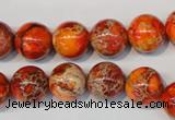 CDT494 15.5 inches 12mm round dyed aqua terra jasper beads