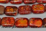 CDT553 15.5 inches 12*16mm rectangle dyed aqua terra jasper beads