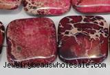 CDT626 15.5 inches 25*25mm square dyed aqua terra jasper beads