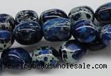 CDT63 15.5 inches 12*15mm nuggets dyed aqua terra jasper beads