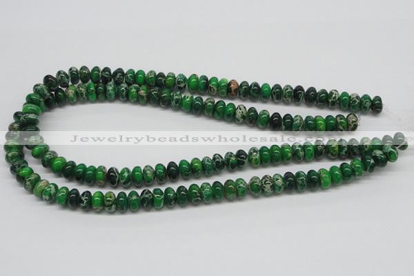 CDT72 15.5 inches 6*10mm rondelle dyed aqua terra jasper beads