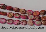 CDT781 15.5 inches 6*8mm oval dyed aqua terra jasper beads