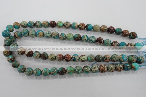 CDT804 15.5 inches 11mm round dyed aqua terra jasper beads wholesale