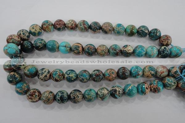 CDT806 15.5 inches 14mm round dyed aqua terra jasper beads wholesale