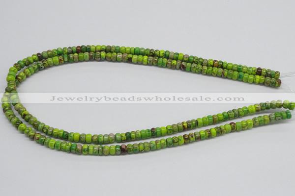 CDT86 15.5 inches 4*6mm rondelle dyed aqua terra jasper beads