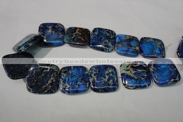 CDT903 15.5 inches 34*34mm square dyed aqua terra jasper beads