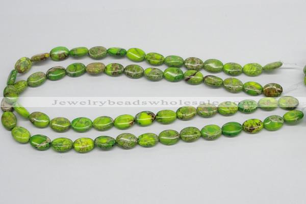 CDT92 15.5 inches 10*14mm oval dyed aqua terra jasper beads