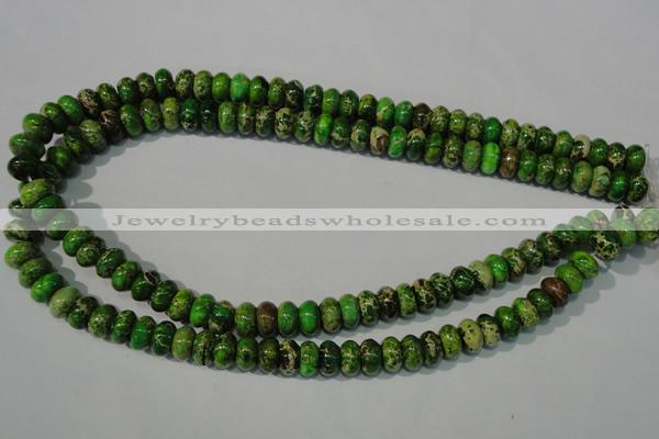 CDT927 15.5 inches 6*10mm rondelle dyed aqua terra jasper beads