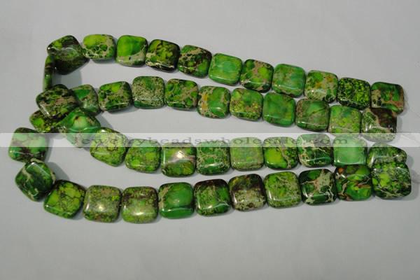 CDT946 15.5 inches 18*18mm square dyed aqua terra jasper beads