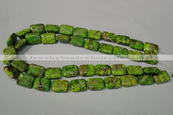 CDT949 15.5 inches 15*20mm rectangle dyed aqua terra jasper beads