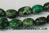 CDT960 15.5 inches 10*13mm nuggets dyed aqua terra jasper beads