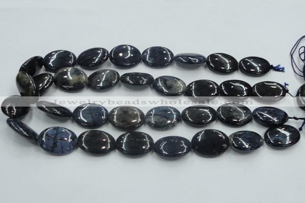 CDU01 15.5 inches 18*25mm oval natural blue dumortierite beads