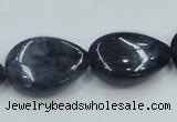 CDU03 15.5 inches 18*25mm flat teardrop natural blue dumortierite beads