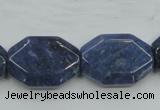 CDU06 15.5 inches 18*25mm octagonal natural blue dumortierite beads