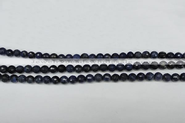 CDU111 15.5 inches 6mm faceted round blue dumortierite beads