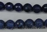 CDU113 15.5 inches 10mm faceted round blue dumortierite beads