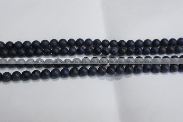 CDU202 15.5 inches 8mm round matte blue dumortierite beads