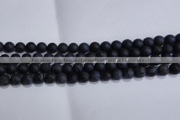 CDU204 15.5 inches 12mm round matte blue dumortierite beads