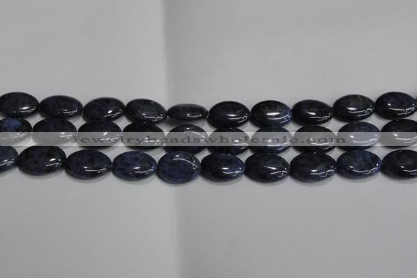 CDU212 15.5 inches 13*18mm oval matte blue dumortierite beads