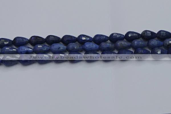 CDU214 15.5 inches 10*15mm faceted teardrop blue dumortierite beads