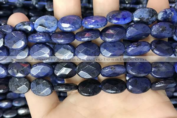 CDU217 15.5 inches 10*14mm faceted oval blue dumortierite beads