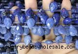 CDU223 Top drilled 10*14mm faceted briolette dumortierite beads