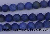 CDU301 15.5 inches 6mm round matte blue dumortierite beads