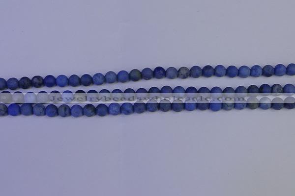 CDU301 15.5 inches 6mm round matte blue dumortierite beads