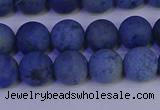 CDU302 15.5 inches 8mm round matte blue dumortierite beads